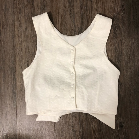 White ASOS Bow Crop Top - Picture 4 of 4